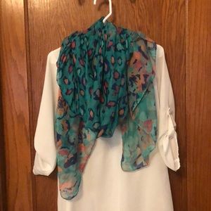 Leopard Print & Floral Scarf